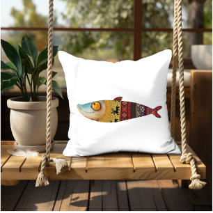 Funny Fish Illustration dekorative Innenarchitektu Kissen