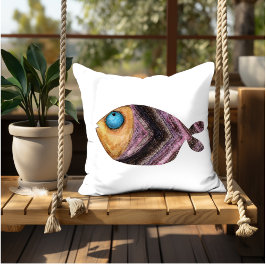 Funny Fish Illustration dekorative Innenarchitektu Kissen