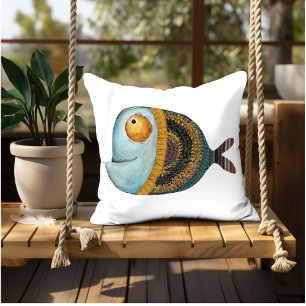 Funny Fish Illustration dekorative Innenarchitektu Kissen