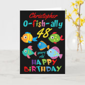 Funny Fish jedes Alter Geburtstag Karte (Gelbe Blume)