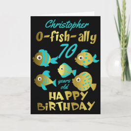 Funny Fish jedes Alter Gold Geburtstag Karte