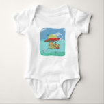 Funny fish kayaking baby strampler<br><div class="desc">Ein lustiges Cartoon-Beispiel für einen Fisch,  der unter Wasser einen Kajak mit weißem Wasser paddelt. Ein Design für alle,  die Lieben,  Flüsse in Kajaks,  Kanus oder Packrafts zu laufen.</div>