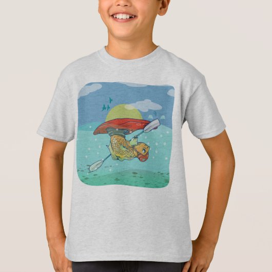 Funny fish kayaking T-Shirt (Vorderseite)
