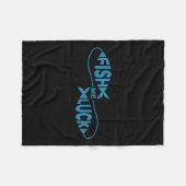 Funny Fish Luck Fisherman Fish Me Luck Fleecedecke (Vorderseite (Horizontal))