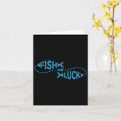 Funny Fish Luck Fisherman Fish Me Luck Karte (Gelbe Blume)