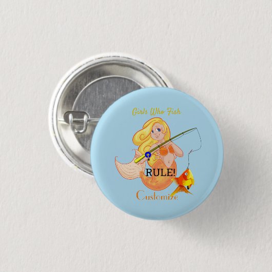 Funny Fish Meerjungfrau Girl Thunder_Cove Button (Vorne & Hinten)