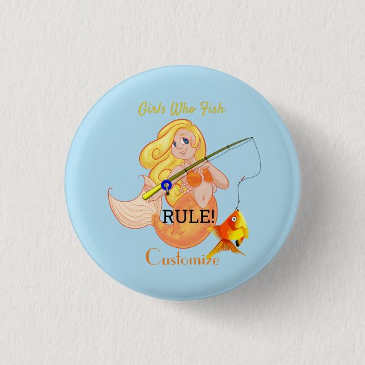 Funny Fish Meerjungfrau Girl Thunder_Cove Button (Vorderseite)