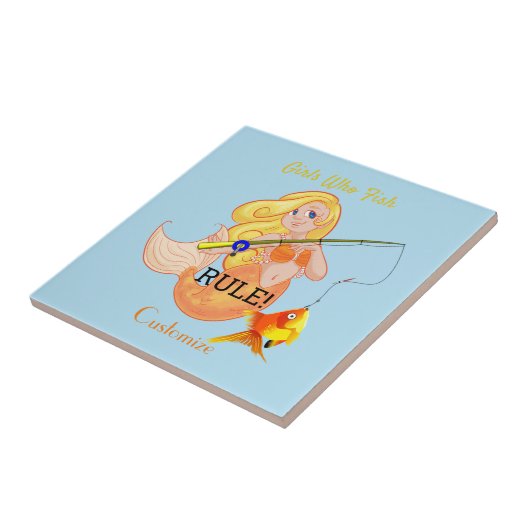 Funny Fish Meerjungfrau Girl Thunder_Cove Fliese (Seite)