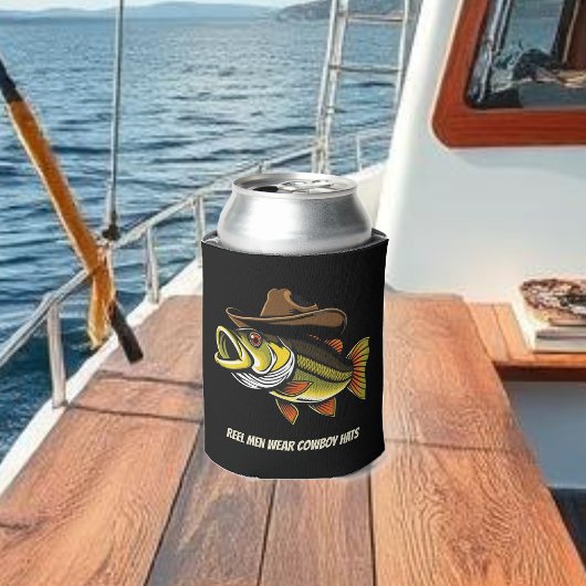 Funny Fish mit Cowboy Hat- Dosenkühler