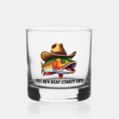 Funny Fish mit Cowboy Hat- Whiskyglas (Vorderseite)