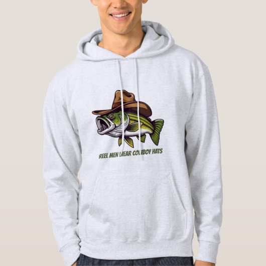 Funny Fish mit Cowboy-Hut Hoodie (Vorderseite)