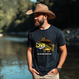 Funny-Fish mit einem Cowboy-Hut- T - Shirt