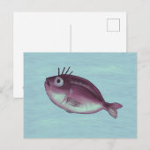 Funny Fish mit Extravaganten Eyelashes Postkarte (Vorne/Hinten)