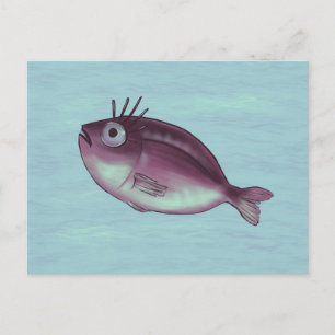 Funny Fish mit Extravaganten Eyelashes Postkarte