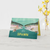 Funny Fish Monogram Hearts Valentinstag Karte (Gelbe Blume)