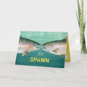 Funny Fish Monogram Hearts Valentinstag Karte (Vorderseite)