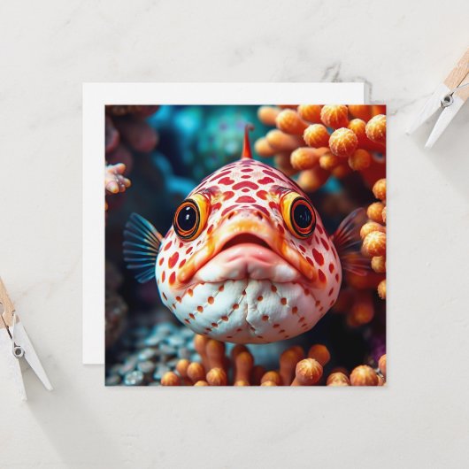 Funny Fish Nah Up Blank Karte (Vorderseite/Rückseite Beispiel)