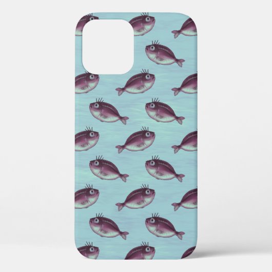 Funny Fish Pattern Sea Life Fischer Case-Mate iPhone Hülle (Rückseite)