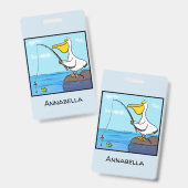 Funny Fish Pelican Cartoon Ausweis (Vorder- & Rückseite)