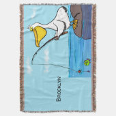 Funny Fish Pelican Cartoon Decke (Vorderseite Vertikal)