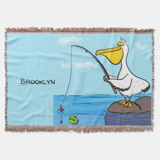 Funny Fish Pelican Cartoon Decke (Vorderseite)