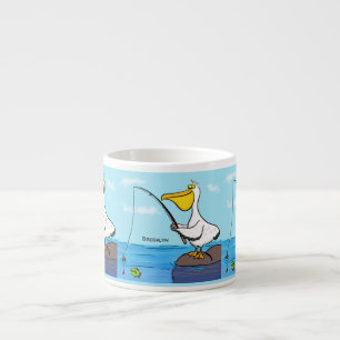 Funny Fish Pelican Cartoon Espressotasse
