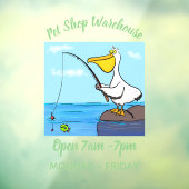 Funny Fish Pelican Cartoon Fensteraufkleber (Blatt 3)