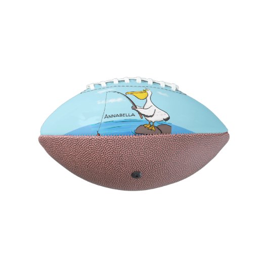 Funny Fish Pelican Cartoon Football (Gedreht 270)