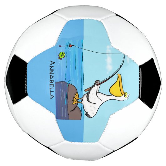 Funny Fish Pelican Cartoon Fußball (Gedreht)