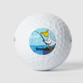 Funny Fish Pelican Cartoon Golfball (Vorderseite)