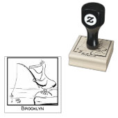 Funny Fish Pelican Cartoon Gummistempel (Stempel)