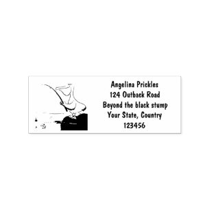 Funny Fish Pelican Cartoon Gummistempel