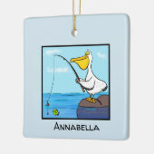 Funny Fish Pelican Cartoon Keramikornament (Links)
