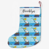 Funny Fish Pelican Cartoon Kleiner Weihnachtsstrumpf (Rückseite)