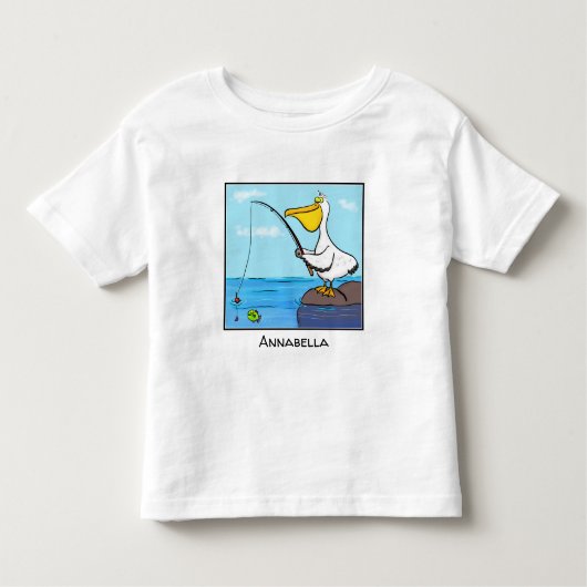 Funny Fish Pelican Cartoon Kleinkind T-shirt (Vorderseite)