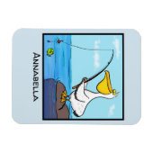 Funny Fish Pelican Cartoon Magnet (Horizontal)