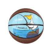 Funny Fish Pelican Cartoon Mini Basketball (Vorderseite)
