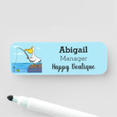 Funny Fish Pelican Cartoon Namensschild (Beispiel)