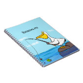 Funny Fish Pelican Cartoon Notizblock (Rechte Seite)