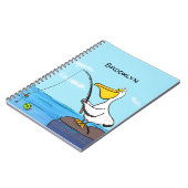 Funny Fish Pelican Cartoon Notizblock (Linke Seite)