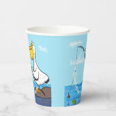 Funny Fish Pelican Cartoon Pappbecher (Links)