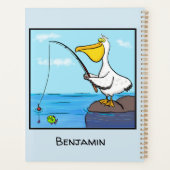 Funny Fish Pelican Cartoon Planer (Rückseite)