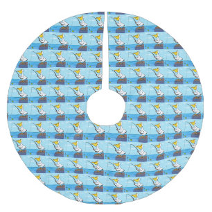 Funny Fish Pelican Cartoon Polyester Weihnachtsbaumdecke