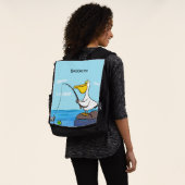 Funny Fish Pelican Cartoon Rucksack (Ausgewaschen)