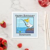 Funny Fish Pelican Cartoon Serviette (Beispiel)