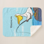 Funny Fish Pelican Cartoon Sherpadecke (Vorderseite (Horizontal))