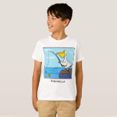 Funny Fish Pelican Cartoon T-Shirt (Vorne ganz)