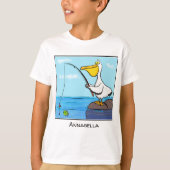 Funny Fish Pelican Cartoon T-Shirt (Vorderseite)