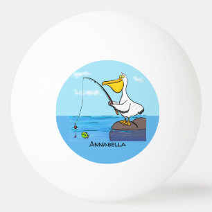 Funny Fish Pelican Cartoon Tischtennisball