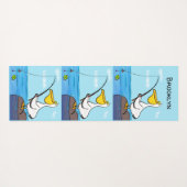 Funny Fish Pelican Cartoon Yogamatte (Rückseite (Horizontal))